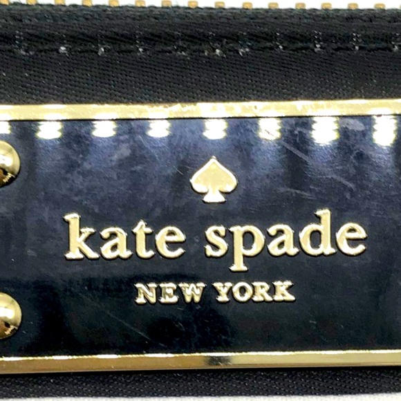 kate spade Bags Nwtskate Spade Nylon Wallet Brass Zipblack Leather